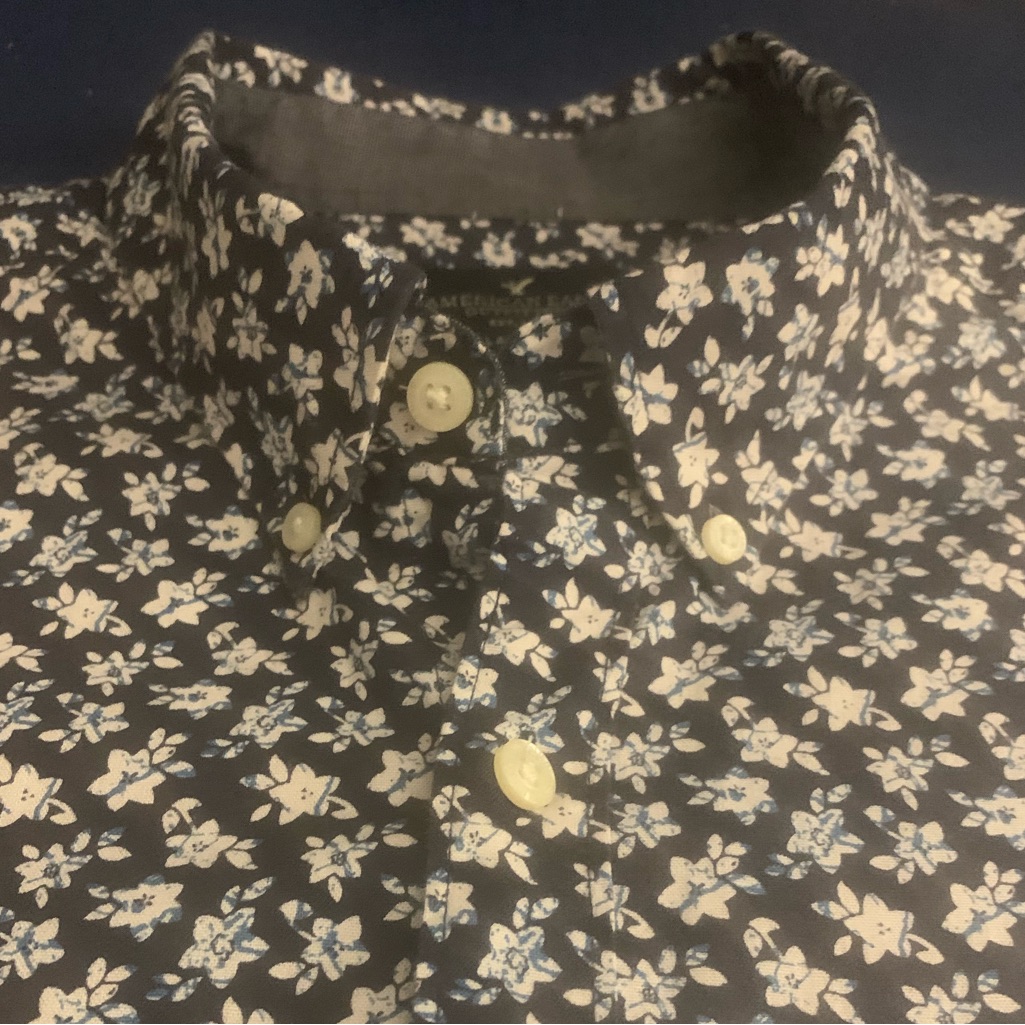American Eagle Ls All Cotton Floral Shirt